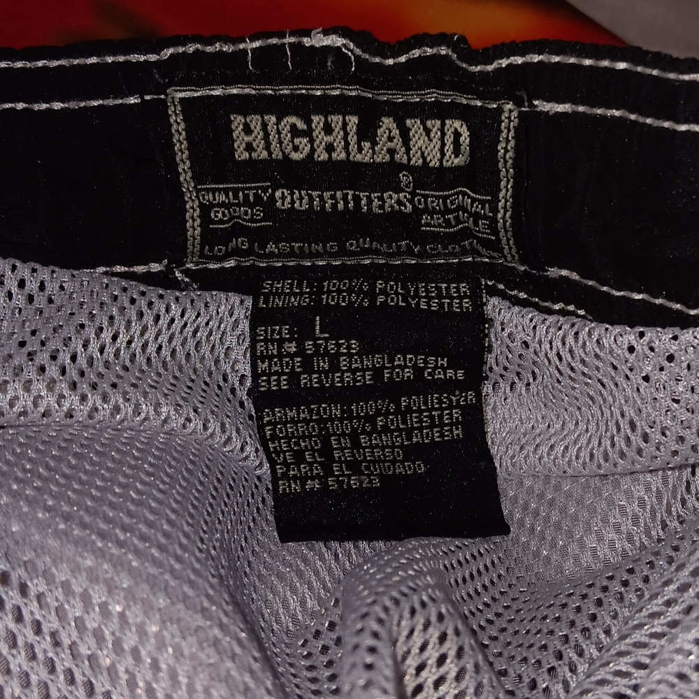 90s Highland Flame Swimming Swim Trunks Vintage Flames Fire Board Shorts Tribal - Picture 3 of 5
